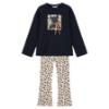 Picture of Mayoral Girls Winter Glitter Teddy Bear Top & Legging Set X 2 - Black Beige