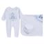 Picture of Sofija Baby Asim Collection Babygrow With Collar Hat & Swaddle Set X 3 - Blue