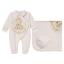 Picture of Sofija Baby Asim Collection Front Opening Babygrow  Hat & Swaddle Set X 3 - Ivory