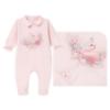 Picture of Sofija Baby Irmina Collection Babygrow With Collar Hat & Swaddle Set X 3 - Pink