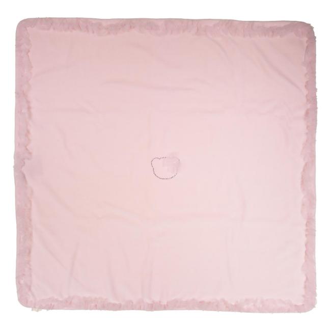 Picture of Deolinda Baby Girls Superstar Tulle Frill & Diamante Velour Blanket - Pink