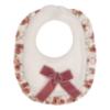 Picture of Deolinda Baby Girls Ella Floral Frill Bib - Ivory Dark Pink