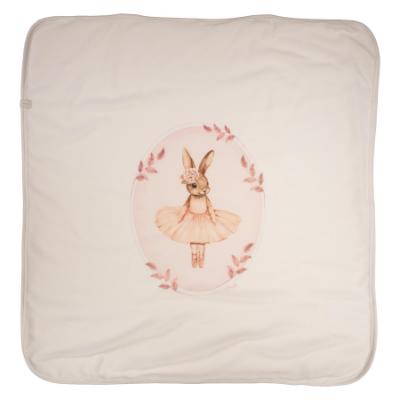 Picture of Jamiks Kids Baby Girls Eugenie Ballerina Babygrow Hat Swaddle Bib Velour Set X 4 - Ivory Pink