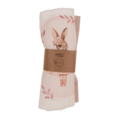 Picture of Jamiks Kids Baby Girls Eugenie Ballerina Organic Muslin Gift Set X 2 - Pink Beige