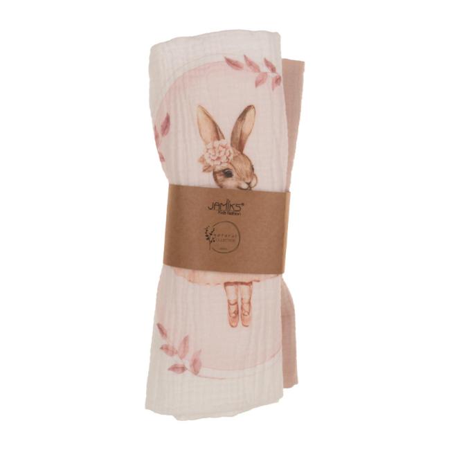 Picture of Jamiks Kids Baby Girls Eugenie Ballerina Organic Muslin Gift Set X 2 - Pink Beige