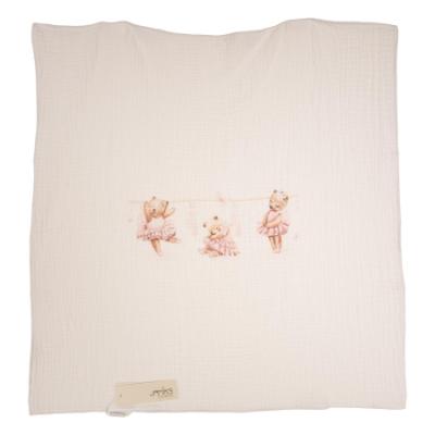 Picture of Jamiks Kids Baby Girls Charlene 3 Bears Organic Muslin Gift Set X 2 - Ivory Pink