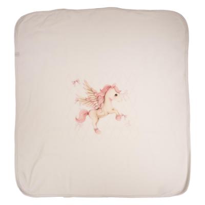 Picture of Jamiks Kids Baby Girls Reese Unicorn Babygrow Hat Swaddle Bib Velour Set X 4 - Ivory Pink