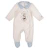 Picture of Jamiks Kids Baby Boys Andretti Rocking Horse  Babygrow Hat Swaddle Bib Velour Set X 4 - Ivory Pale Blue