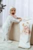 Picture of Jamiks Kids Baby Girls Soeli Teddy Bear Babygrow Hat Swaddle Bib Velour Set X 4 - Ivory Pink