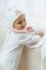Picture of Jamiks Kids Baby Girls Soeli Teddy Bear Babygrow Hat Swaddle Bib Velour Set X 4 - Ivory Pink