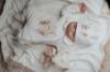 Picture of Jamiks Kids Baby Girls Jolene Castle Babygrow Hat Swaddle Bib Velour Set X 4 - Ivory Pink