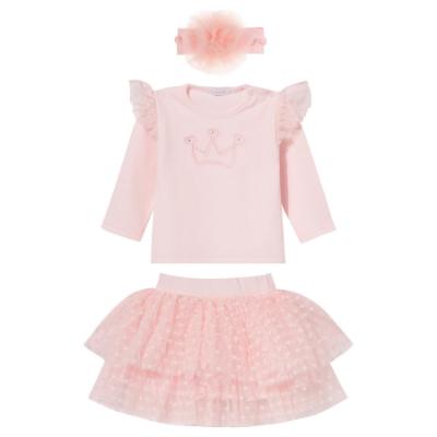 Picture of Sofija Baby Sabrina Collection Top & Tulle Heart Skirt & Headband Set x 3 - Pink