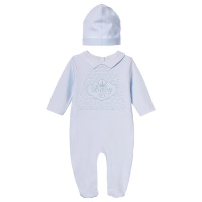 Picture of Sofija Baby Bambini Collection Babygrow With Hat Set X 2 - Blue