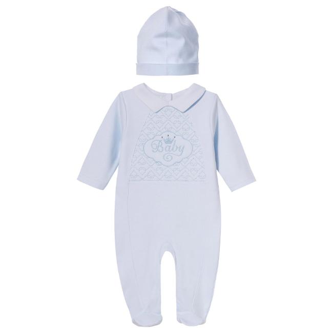 Picture of Sofija Baby Bambini Collection Babygrow With Hat Set X 2 - Blue