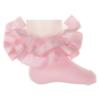 Picture of Beau KiD Girls Ruffle Ribbon & Tulle Ankle Socks - Pink