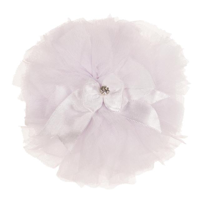 Picture of Beau KiD Baby Girls TuTu Tulle Ruffle Soft Headband With Diamante Satin Bow - White
