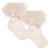 Picture of Beau KiD Girls TuTu Tulle Ruffle Ankle Socks With Satin Bow - Ivory
