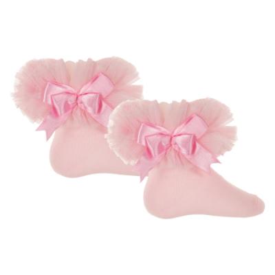 Picture of Beau KiD Girls TuTu Tulle Ruffle Ankle Socks With Satin Bow - Pink