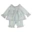 Picture of Beau KiD Baby Girls Embroidered Teddy Stripe Pyjamas Set X 2 - Blue Lemon