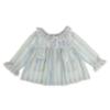 Picture of Beau KiD Baby Girls Embroidered Teddy Stripe Pyjamas Set X 2 - Blue Lemon