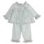 Picture of Beau KiD Girls Embroidered Teddy Stripe Pyjamas Set X 2 - Blue Lemon