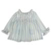 Picture of Beau KiD Girls Embroidered Teddy Stripe Pyjamas Set X 2 - Blue Lemon