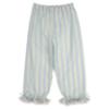 Picture of Beau KiD Girls Embroidered Teddy Stripe Pyjamas Set X 2 - Blue Lemon