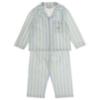 Picture of Beau KiD Boys Embroidered Crown Stripe Pyjamas Set X 2 - Blue Lemon