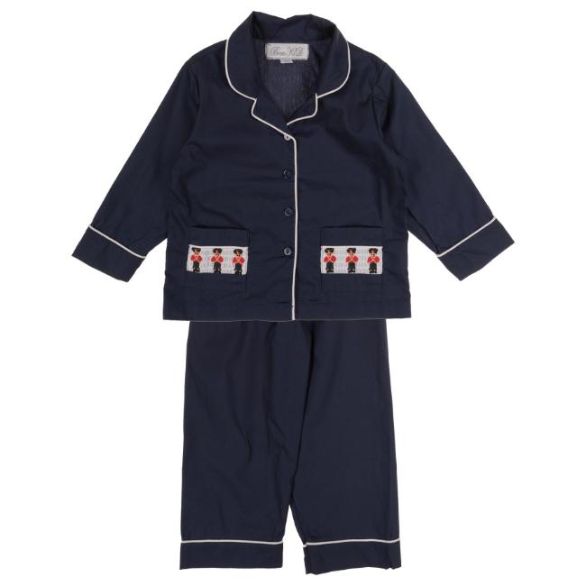 Picture of Beau KiD Boys Smocked Pyjamas Set X 2 - Navy Blue