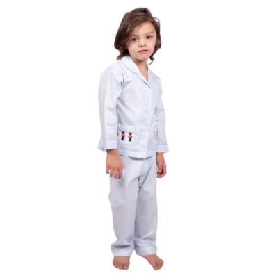 Picture of Beau KiD Boys Smocked Pyjamas Set X 2 - Sky Blue