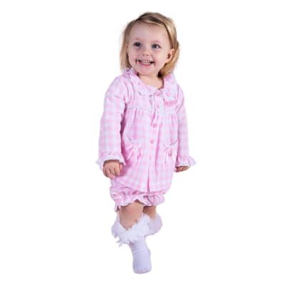 Picture of Beau KiD Baby Girls Check Pyjamas Set X 2 - Pink White