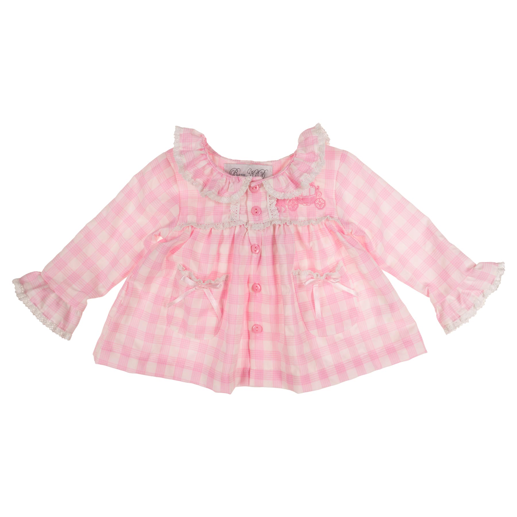 Beau KiD Baby Girls Check Pyjamas Set X Pink