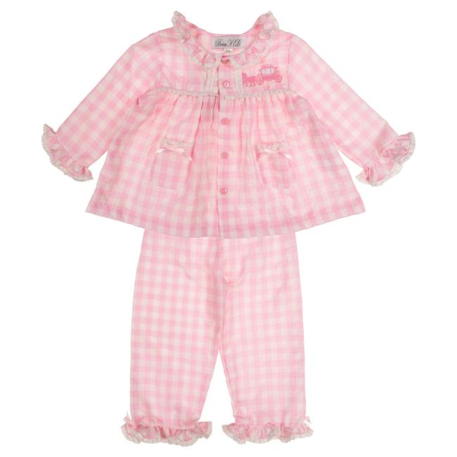 Picture of Beau KiD Girls Check Pyjamas Set X 2 - Pink White