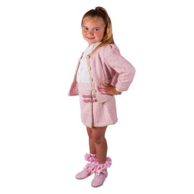 Picture of Beau KiD Girls Tweed Skirt Blouse & Jacket Set  X 3 - Pink White