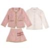 Picture of Beau KiD Girls Tweed Skirt Blouse & Jacket Set  X 3 - Pink White