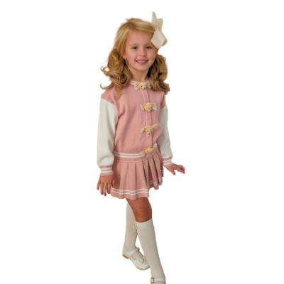 Picture of Beau KiD Girls Knitted Sweater & Pleated Skirt Set X 2 - Pink Ivory
