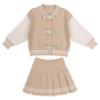Picture of Beau KiD Girls Knitted Sweater & Pleated Skirt Set X 2 - Camel Ivory