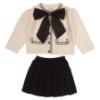 Picture of Beau KiD Girls Knitted Cardigan & Pleated Skirt Set X 2 - Ivory Black