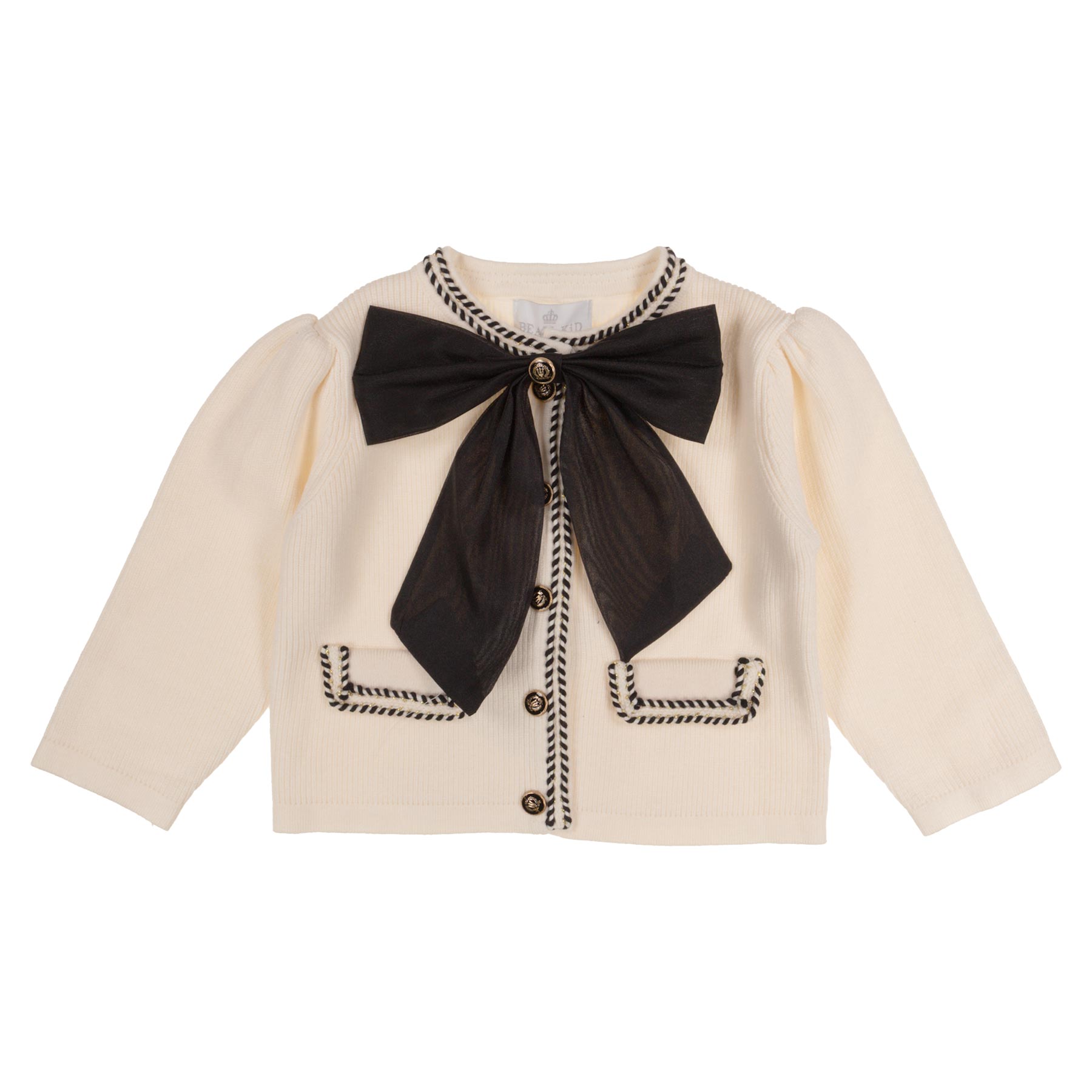 Beau KiD Girls Knitted Cardigan Pleated Skirt Set X Ivory - Main Image