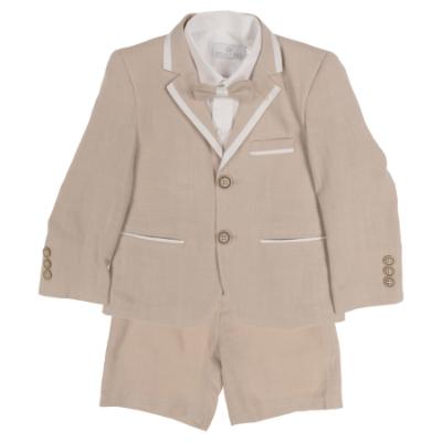 Picture of Beau KiD Boys Shirt, Bermuda Shorts, Jacket, Bow Tie & Belt Set  X 5 - Beige
