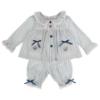 Picture of Beau KiD Baby Girls Embroidered Teddy Stripe Pyjamas Set X 2 - Blue Ivory