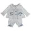 Picture of Beau KiD Baby Girls Embroidered Teddy Stripe Pyjamas Set X 2 - Blue Ivory