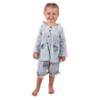 Picture of Beau KiD Baby Girls Embroidered Teddy Stripe Pyjamas Set X 2 - Blue Ivory
