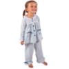 Picture of Beau KiD Girls Embroidered Teddy Stripe Pyjamas Set X 2 - Blue Ivory
