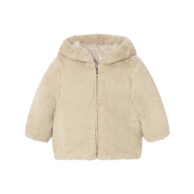 Picture of Mayoral Toddler Girls Winter Reversible Faux Fur Jacket - Beige