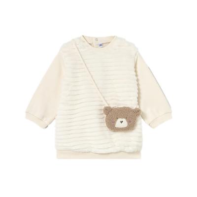 Picture of Mayoral Toddler Girls Winter Faux Fur Dress With Bag Set X 2 - Ivory