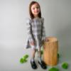 Picture of Mayoral Girls Winter Check Dress With Snaffle Chain Decoration - Silver Grey