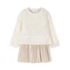 Picture of Mayoral Girls Winter Sequin Combined Dress Set X 2 - Ivory Beige