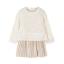 Picture of Mayoral Girls Winter Sequin Combined Dress Set X 2 - Ivory Beige