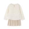 Picture of Mayoral Girls Winter Sequin Combined Dress Set X 2 - Ivory Beige